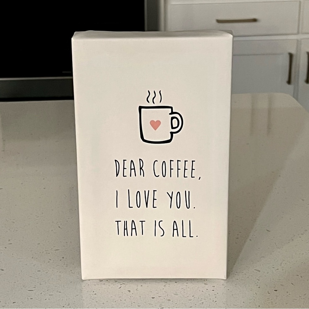 Dear Coffee, I Love You. That Is All. Coffee Mug Heart Graphic Art Canvas